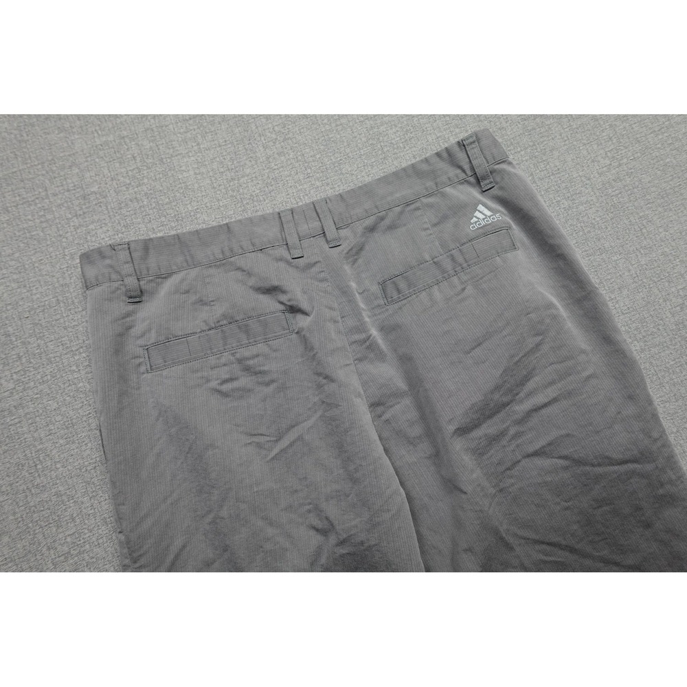 Adidas Golf Pants Mens 34x32 Gray Regular Fit Herringbone Straight Microfiber